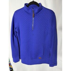 LL Bean Quilted 1/4 Zip Pullover Size M Soft Color Purple/Blue